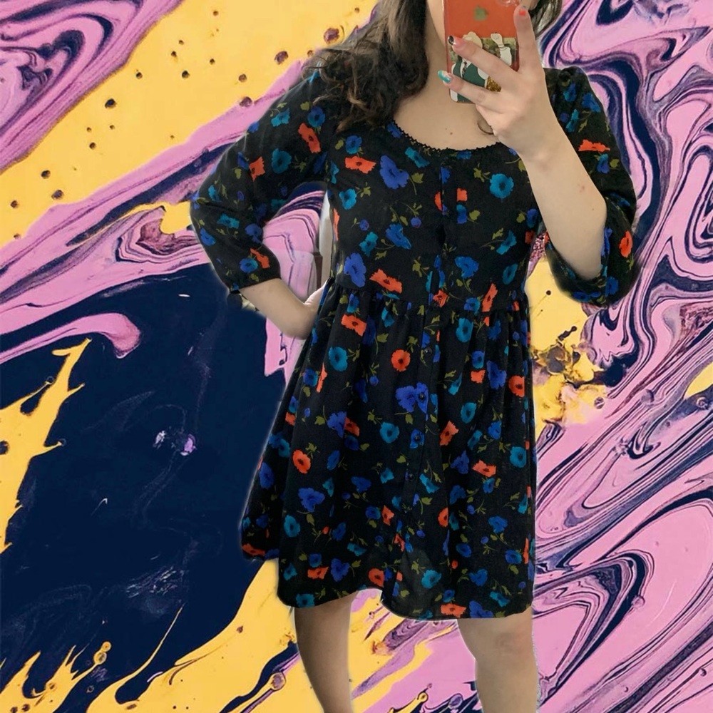 Kirra long sleeve flower print dress